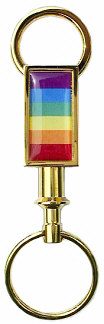 Pull-A-Part Key Chain - Gold with Rainbow