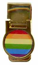 Gold Money Clip with Rainbow Pride