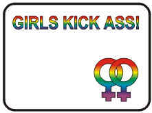 Rainbow "Girls Kick Ass" Mousepad